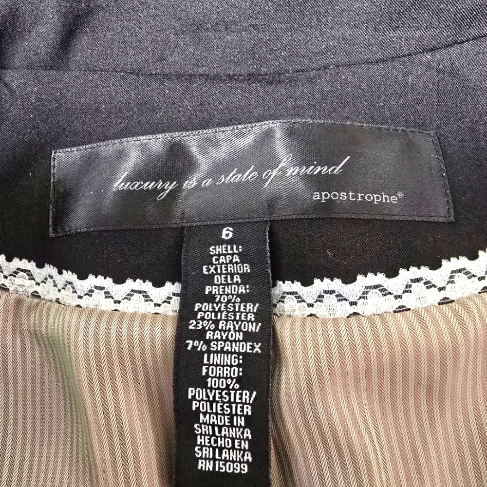 Apostrophe Black Womens Blazer Size 6 Office Siren Corpcore Business Professiona - Picture 5 of 13